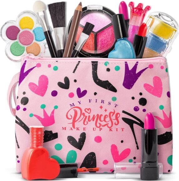 Best gifts ideas: FoxPrint Kids Makeup Kit for Girls, Soft to skin, Easy to wash, 23 Pc Princess Makeup Set Toys Girls &amp Kids, Carrying Cosmetic Purse for Easy Storage