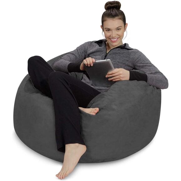Best gifts ideas: Sofa Sack - Plush, Ultra Soft Bean Bag Chair - Memory Foam Bean Bag Chair with Microsuede Cover - Stuffed Foam Filled Furniture and Accessories for Dorm Room - Charcoal 3&#39